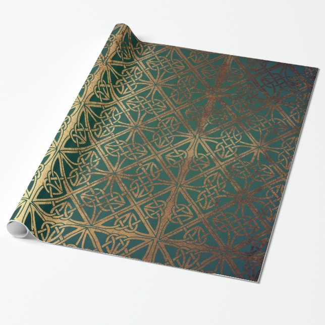 Papier Cadeau Celtique vert (Déroulé)