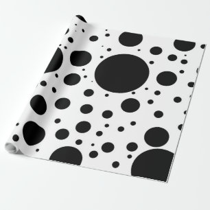Papier Cadeau Centaines de points et cercles noirs dans la