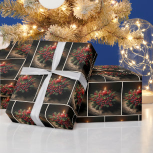 Papier Cadeau Centerpiece de Noël Advent Berry