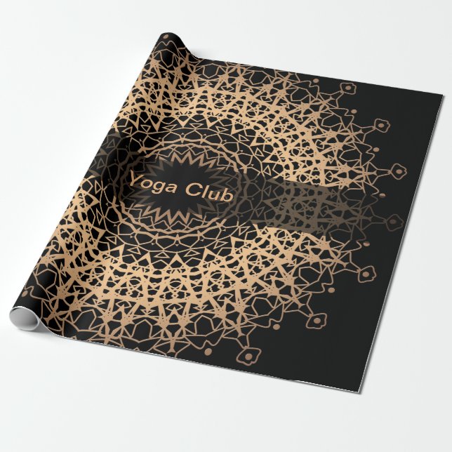 Papier Cadeau Centre de yoga, yoga, sports, mandala (Déroulé)