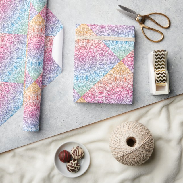 Papier Cadeau Cercle arc-en-ciel Mandala (Artisanat)