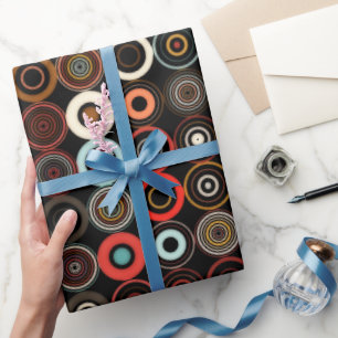 Papier Cadeau Cercle multicolore de Boho rétro