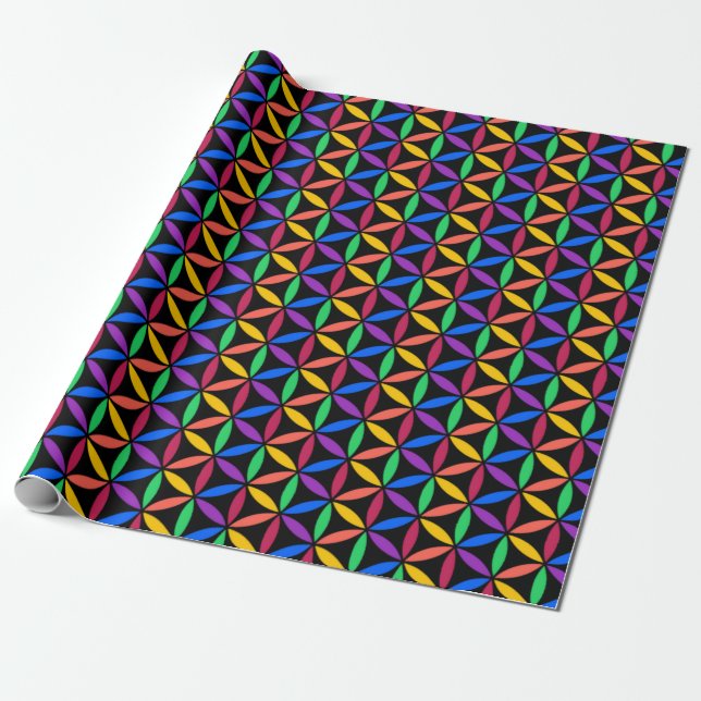 Papier Cadeau Cercles arc-en-ciel (Déroulé)