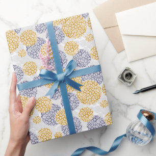 Papier Cadeau Cercles avec imprimé léopard jaune et bleu