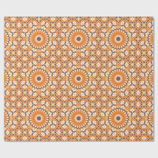 Papier Cadeau Cercles Boho Arabe Géométrique Marocain Orange