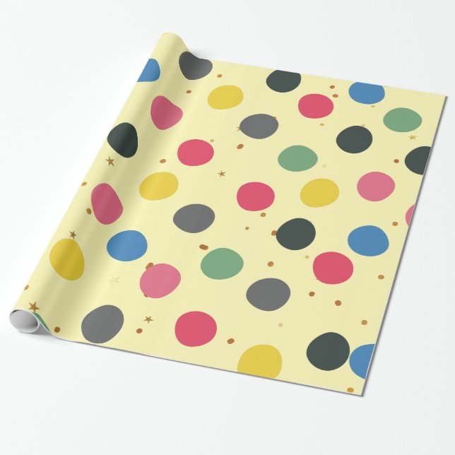 Papier Cadeau Cercles colorés de Noël Motif (Déroulé)