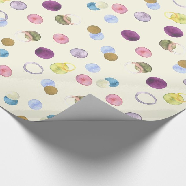 Papier Cadeau Cercles d'aquarelle (Coin)