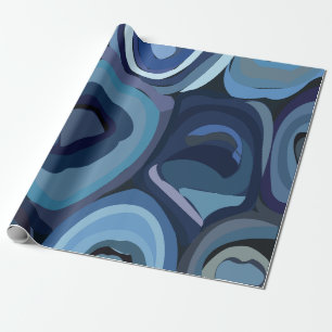 Papier Cadeau Cercles demi-bleus géométriques Abstraits
