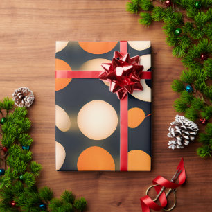 Papier Cadeau Cercles d'oeufs Motif Abstrait orange