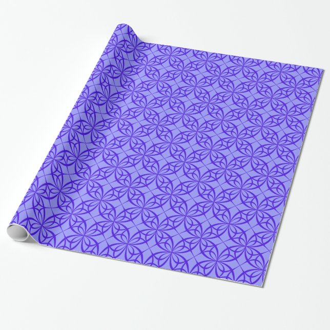Papier Cadeau Cercles géométriques violets enveloppant du papier (Déroulé)