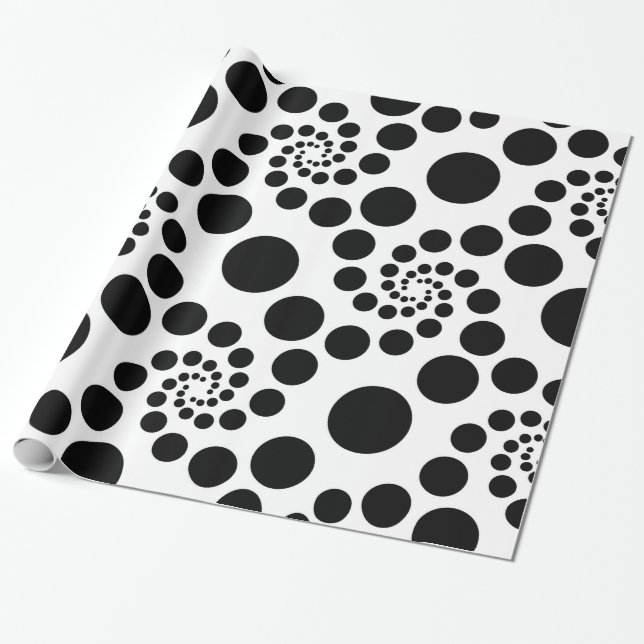 Papier Cadeau Cercles noirs (Déroulé)