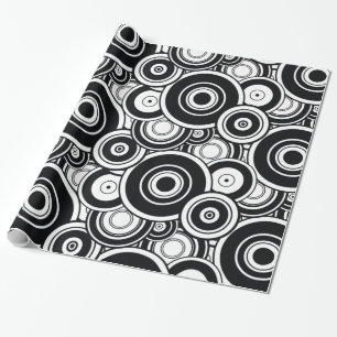 Papier Cadeau Cercles noirs et blancs