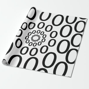 Papier Cadeau Cercles noirs et blancs géométriques