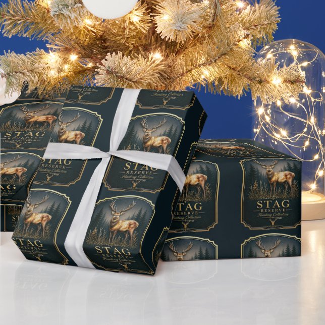 PAPIER CADEAU CERF – COLLECTION CHASSE  (Vacances)