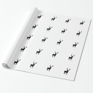 Papier Cadeau Cerfs communs noirs et blancs