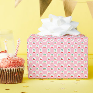 Papier Cadeau Cerise de coqette sur le Baby shower de Merci supé