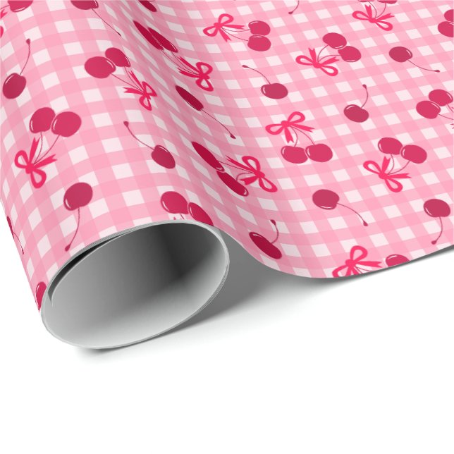 Papier Cadeau Cerises (Coin rond)