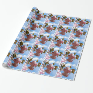 Papier Cadeau Cerisier fleurissant rose