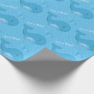 Papier Cadeau C'est des baleines d'un bébé bleu de garçon