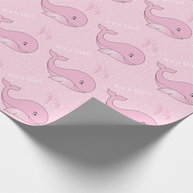 Papier Cadeau C'est des baleines d'un bébé de rose de fille (Coin)