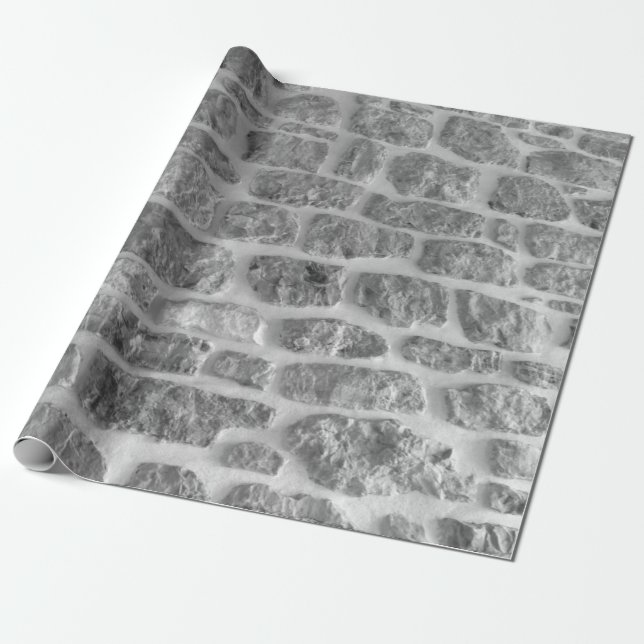 Papier Cadeau C'est horizontal pierre rugueux mur motif arrière (Déroulé)