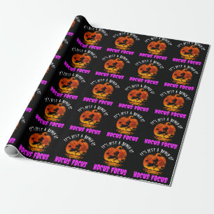 Papier Cadeau C'est juste une bande de Hocus Pocus Citrouille Ha