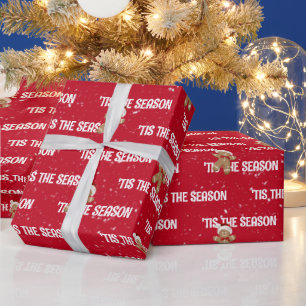 Papier Cadeau 'C'EST LA SAISON AVEC L'Homme En PAIN D'Épices