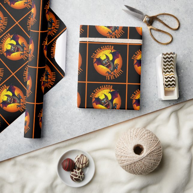 Papier Cadeau C'est la saison pour être Batty Vampire Bat (Artisanat)