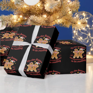 Papier Cadeau C'est la saison pour lire l'école de Noël