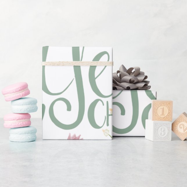 Papier Cadeau C'est le moment le plus merveilleux de l'année Noë (Baby Shower)