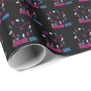 Papier Cadeau C'est Soccer Time Girls Soccer Citation