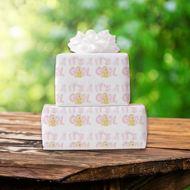 Papier Cadeau C'est un Baby shower d'ours en peluche (Créateur téléchargé)