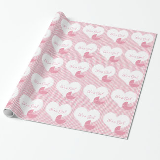 Papier Cadeau C'est une poussette de rose de fille