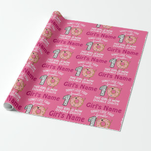 Papier Cadeau Cette fille a maintenant deux chiffres Gâteau d'an