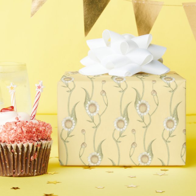 Papier Cadeau Chaîne de marguerite jaune Floral Boho (Fête d'anniversaire)