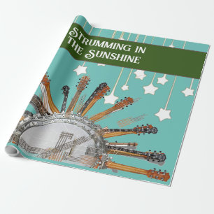 PAPIER CADEAU CHAÎNES DE GUITARE AU SOLEIL