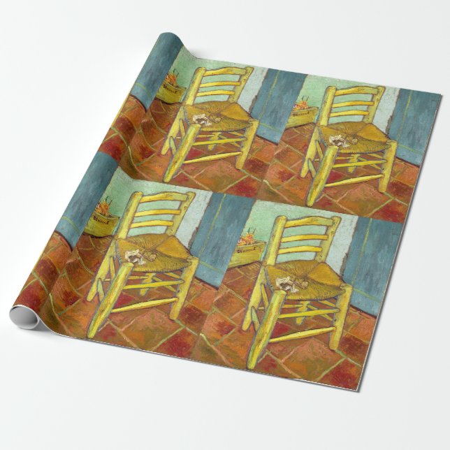 Papier Cadeau Chaise Vincent Van Gogh avec tuyauterie (Déroulé)
