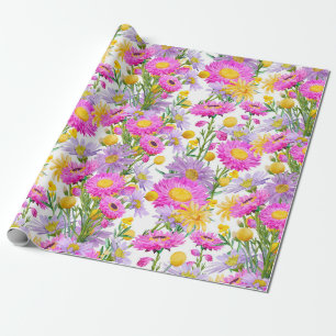 Papier Cadeau Chalet d'été Jardin Blanc