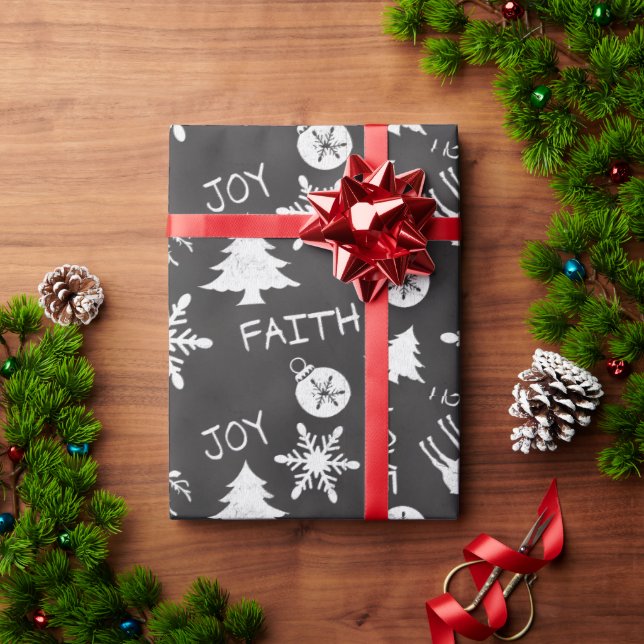 Papier Cadeau Chalkboard Noël Fun Motif Vacances (Cadeau de vacances)