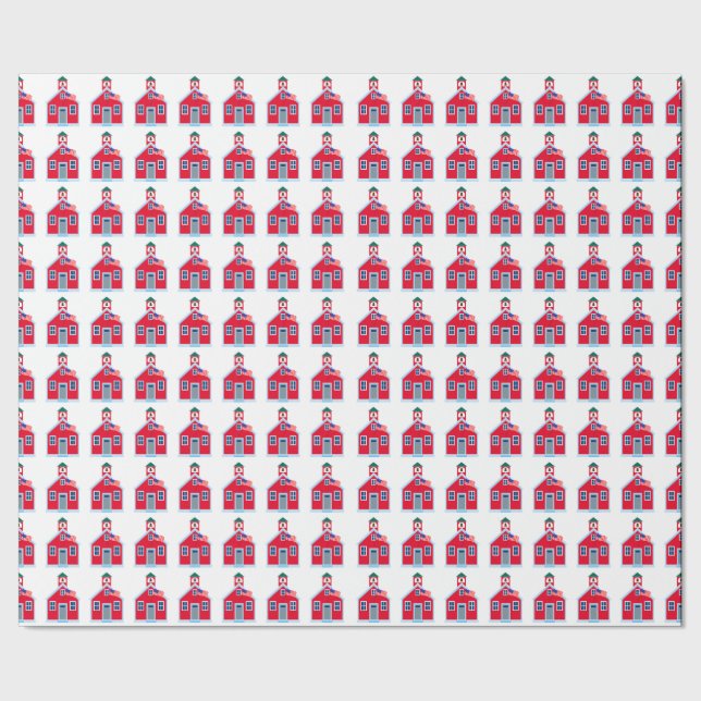 Papier Cadeau Chambre rouge d'école (Couture)