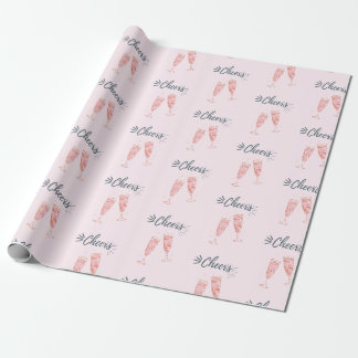 Papier Cadeau Champagne en or rose