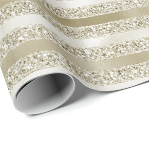 Papier Cadeau Champagne Gold Parties scintillant Glitz Stripes
