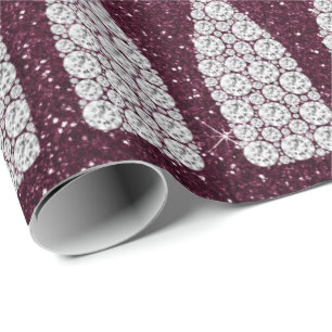 Papier Cadeau Champagne Swarovski Crystals Bouteille Diamant Bur