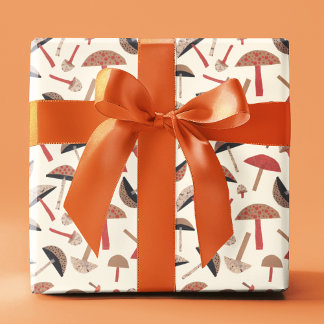 Papier Cadeau Champignons Du Milieu Du Siècle Art Rétro