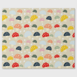 Papier Cadeau Champignons étoilés