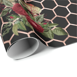 Papier Cadeau Champignons Rose Monnaie de bois Monnaie florale