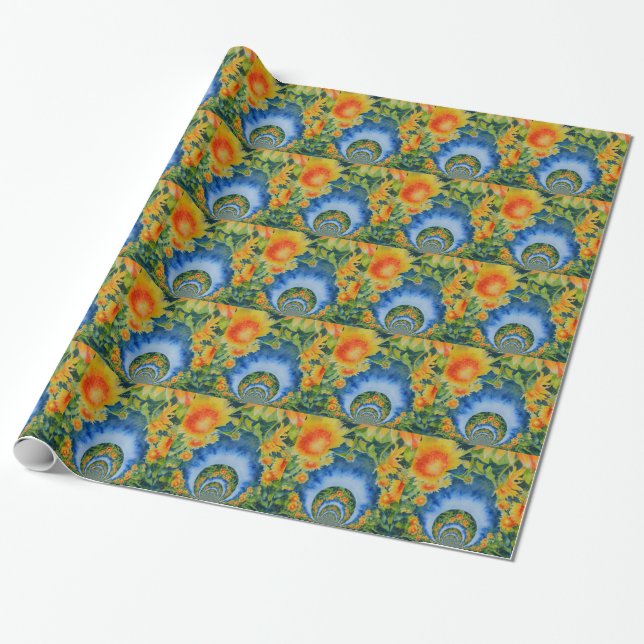 Papier Cadeau Champs de tournesol pour toujours (Déroulé)