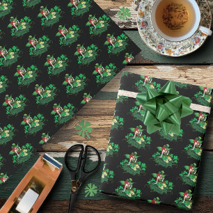 Papier Cadeau Chance Fée Irlandaise Verte
