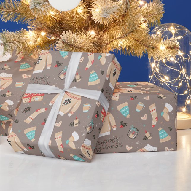 Papier Cadeau Chandail de Noël hiver (Vacances)
