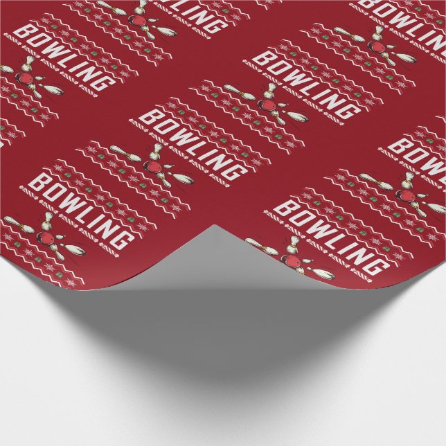 Papier Cadeau Chandail de Noël moche Bowling (Coin)